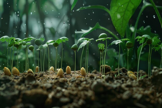 Closeup of Sprouting Mushrooms