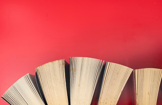 Closeup of a stack of books