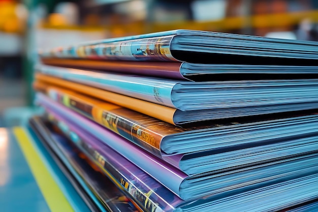 Closeup of a Stack of Colorful Books Photo