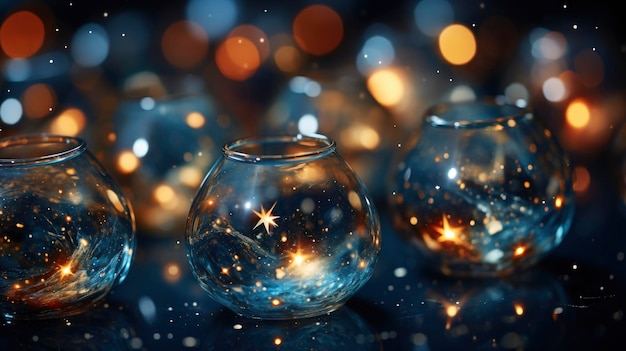 A CloseUp Of Starry Christmas LightsBright Background Background Hd