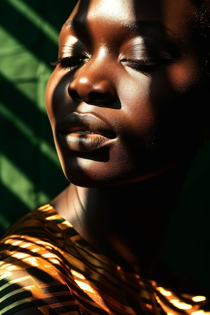 A closeup stock photo of african beauty kady savchenko for nycbeauty