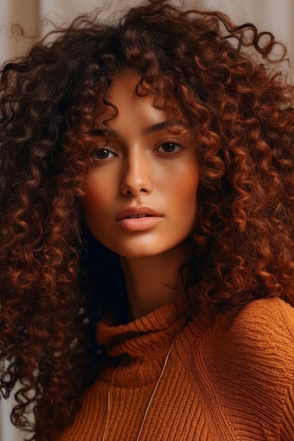 A closeup stock photo of beautiful curly hairstyles for women