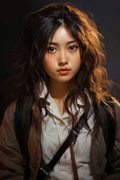 A closeup Stock Photo of a beautiful Korean girl