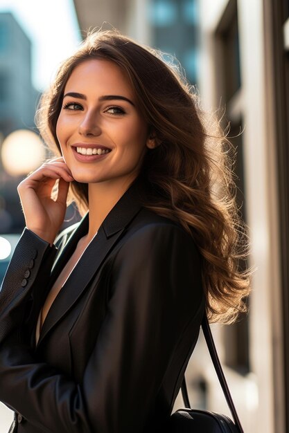 A closeup stock photo of a a business woman on the phone preparing a project