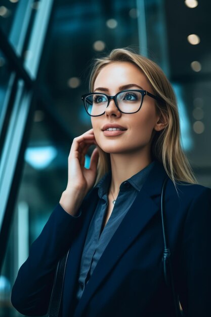 A closeup stock photo of a a businesswoman calling on the phone