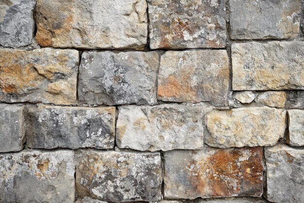 Closeup of a Stone Wall with Irregularly Shaped Stones