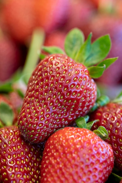 Closeup strawberry food background