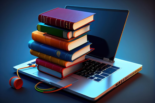 Closeup student hands and typing on laptop at desk for studying Generative Ai