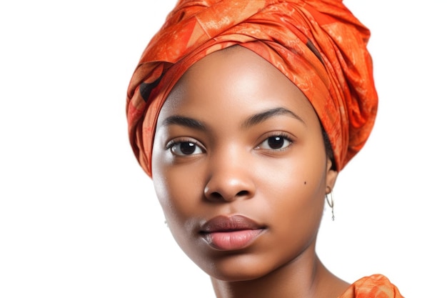 Closeup studio shot of a young ethnic woman isolated on white