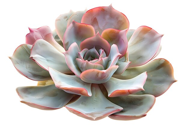 Closeup of a Succulent Plant with Pink and Green Hues