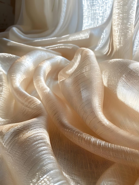 Closeup of sun shining through fabric revealing intricate patterns