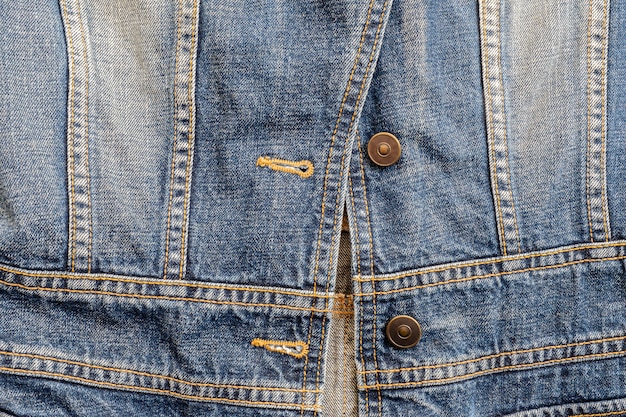 Closeup surface old jean jacket textured background