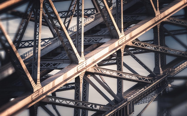 Photo closeup of sydney harbour bridge39s steel arches a detailed structural background