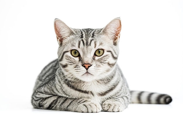 Closeup of a tabby cat looking at the camera