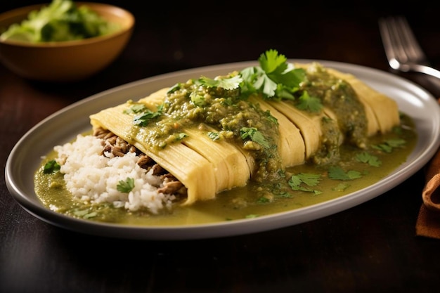 Photo closeup of tamales with a pork and green chili fil tamales photos 171jpg