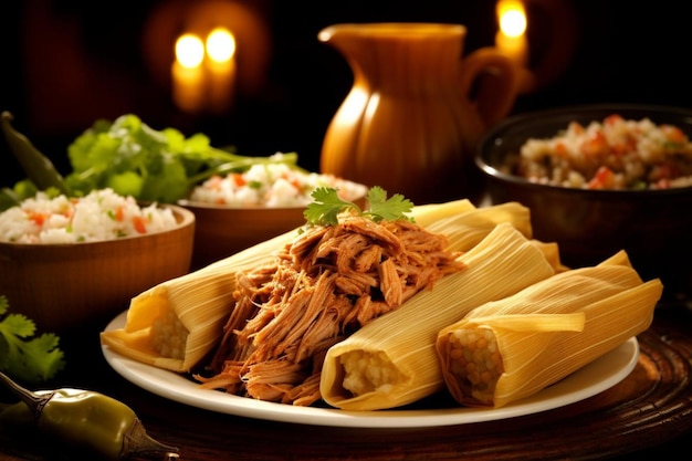 Photo closeup of tamales with a pork and green chili fil tamales photos 176jpg