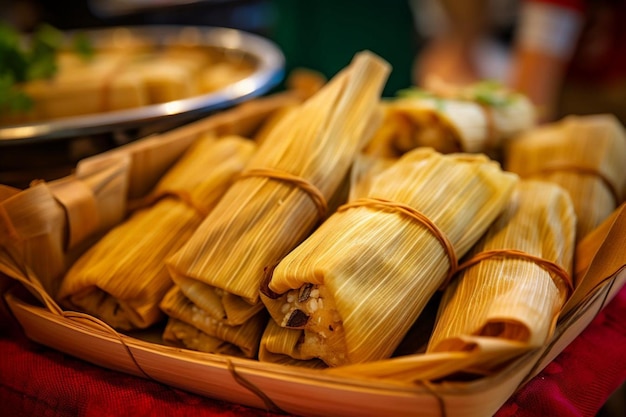 Photo closeup of tamales with a rich beef filling wrappe tamales photos 194jpg