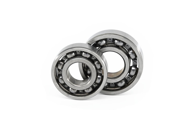 Closeup of tapered roller bearings or ball bearings