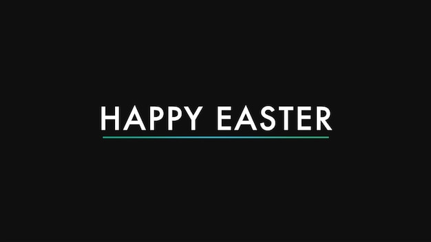 Photo closeup text happy easter on black fashion and minimalism background. elegant and luxury 3d illustration style for holiday and promo template