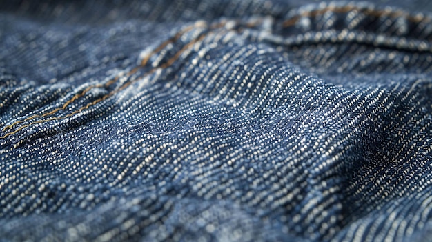 Photo closeup texture of blue denim fabric