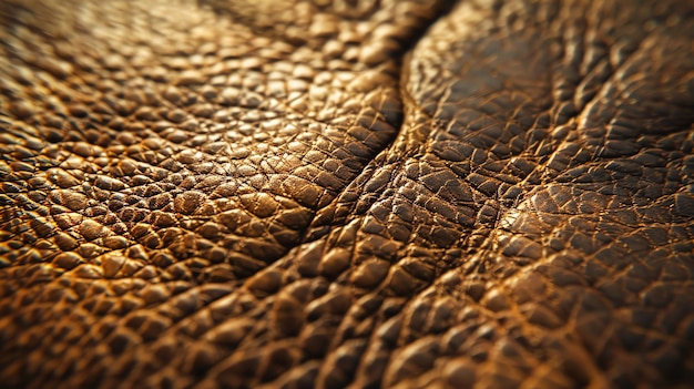 Closeup texture of a brown leather surface