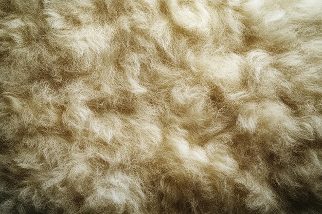 Photo closeup texture of light brown and white fur