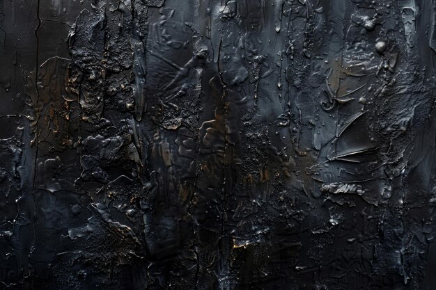 Photo closeup of textured dark abstract surface with intricate details resembling a moody otherworldly landscape or weathered material