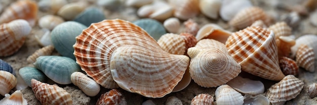 Closeup of Textured Seashell with Natural Patterns