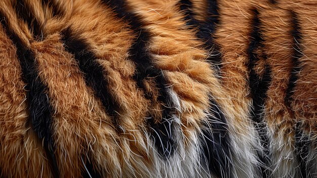 Photo closeup of tiger fur with black stripes