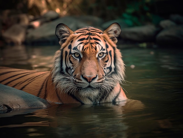 Closeup of tiger in the wild