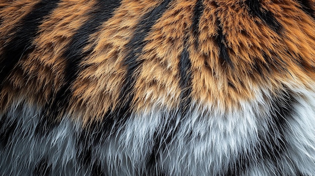 Photo closeup of a tiger39s fur showcasing its vibrant colors and textures