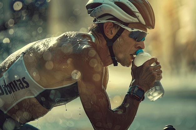 Closeup of Triathlete Emerging from Water