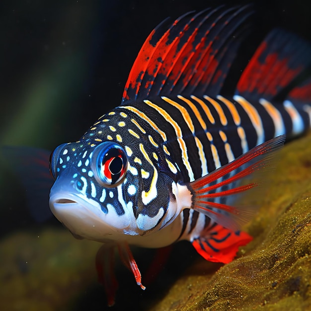 Closeup of a tropical fish in the aquarium Thailand