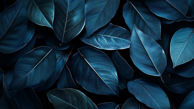 Closeup Tropical Leaf Background in Dark Tone