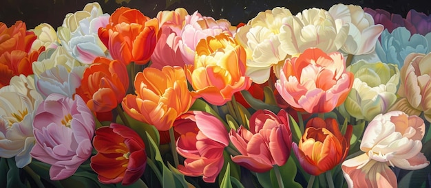 Closeup of tulips