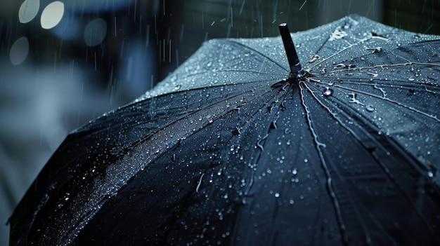 CloseUp of an Umbrella in the Rain