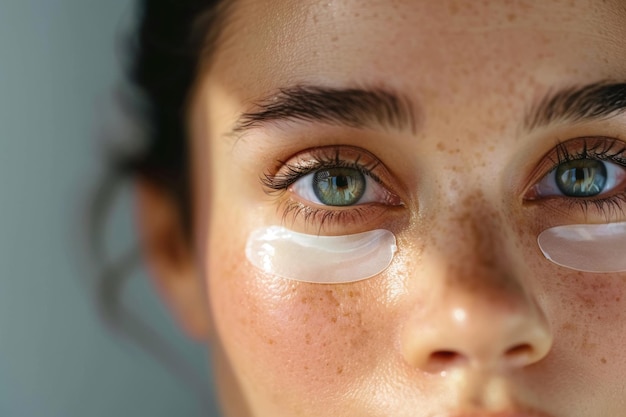 Closeup of undereye treatment