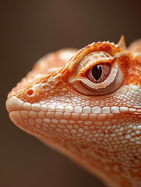 Photo closeup of a vibrant bearded dragon exotic reptile portrait