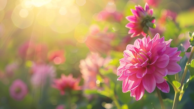 Closeup of vibrant Dahlia in full bloom