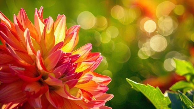 Closeup of vibrant Dahlia in full bloom