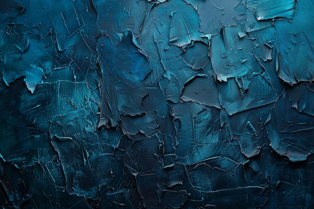 Photo closeup of a vibrant deep blue textured surface with layered paint strokes