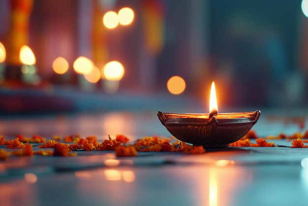 Photo closeup of vibrant diwali decorations