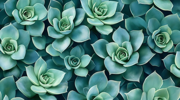 Photo closeup of vibrant green succulent plants