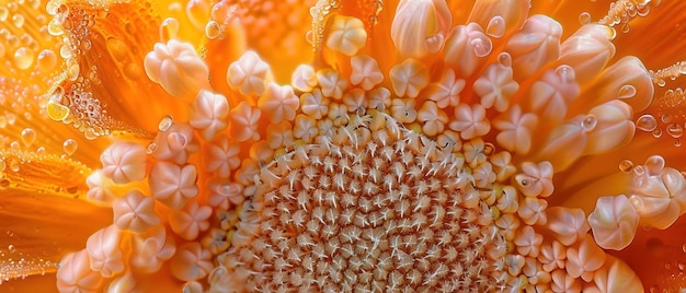 Closeup of Vibrant Orange Flower Petals in Water