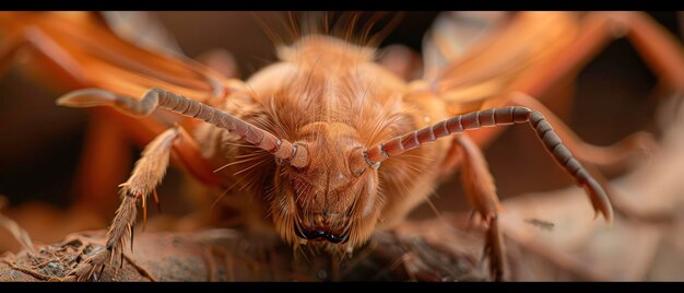 Photo closeup of a vibrant orange insect in a natural setting