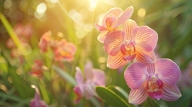 Closeup of vibrant Orchid in full bloom