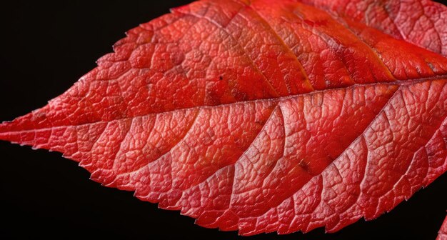 Photo closeup of a vibrant red leaf