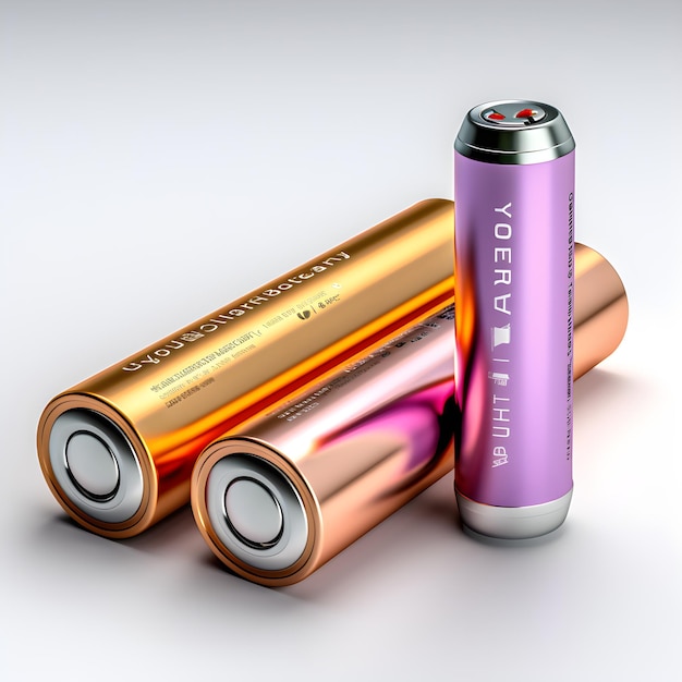 CloseUp View of AA Batteries Positioned Side by Side Power in Compact Form