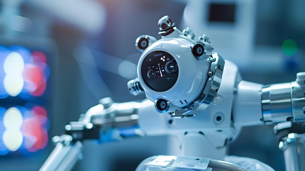 CloseUp View of Advanced Medical Robot Assisting in Diagnostic Procedures