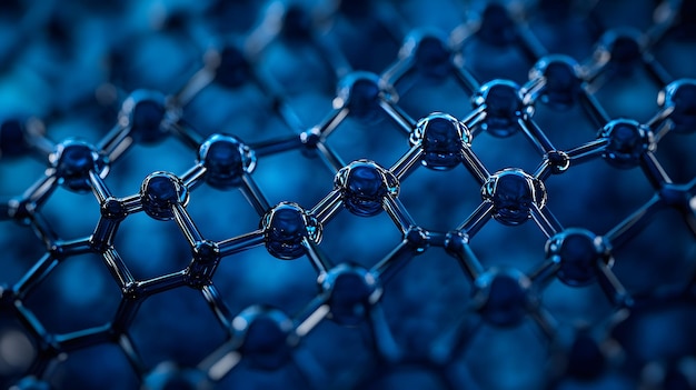 Photo a closeup view of a blue molecular structure